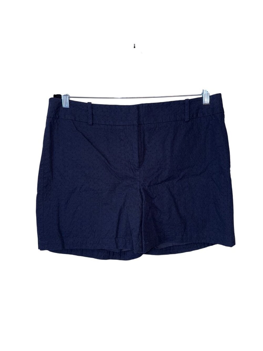 Talbots Womens Navy Eyelet Cotton Blend Shorts Size 14